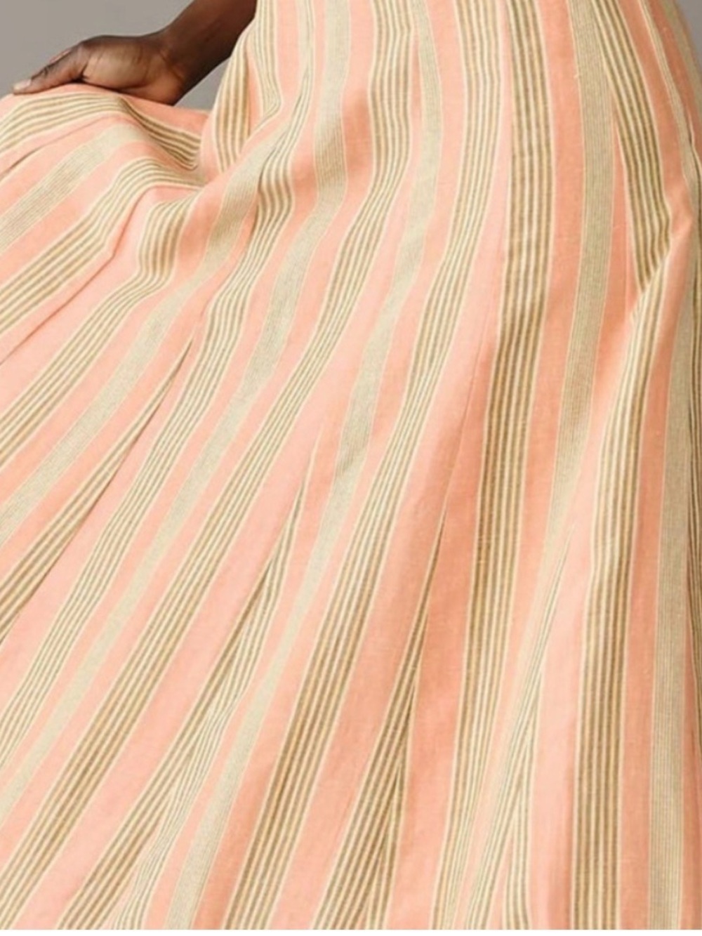 Anthropologie Peach and Cream Striped Maxi Dress - Picture 3 of 7
